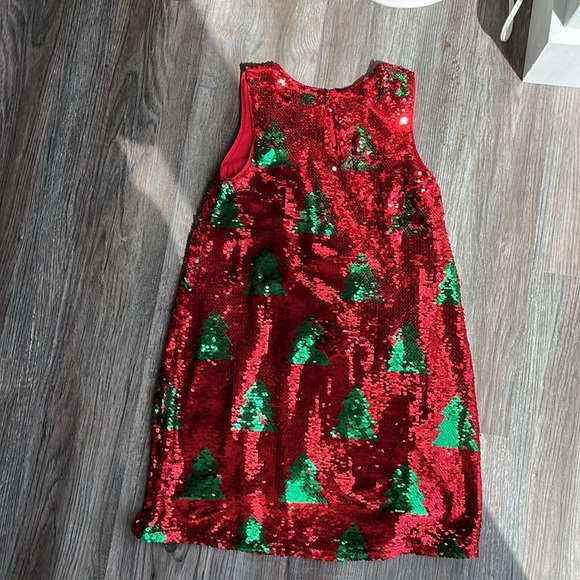 Girls sequence Christmas tree flip dress, size 7/8 - Picture 5 of 7